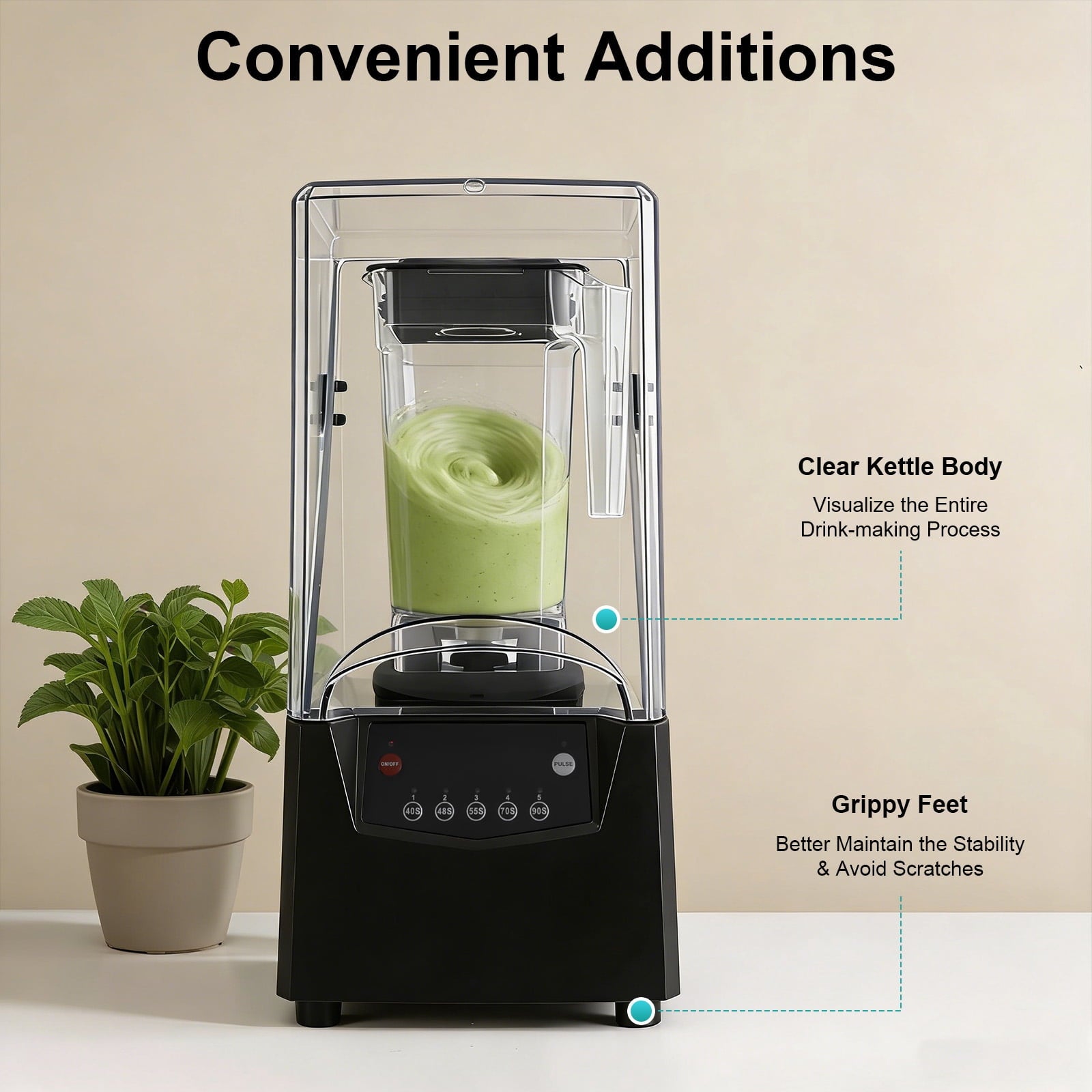 Professional 110V 2200W High Power Quiet Blender 1.8L Soundproof Blender for Shakes, Smoothies &amp; Ice Crushing