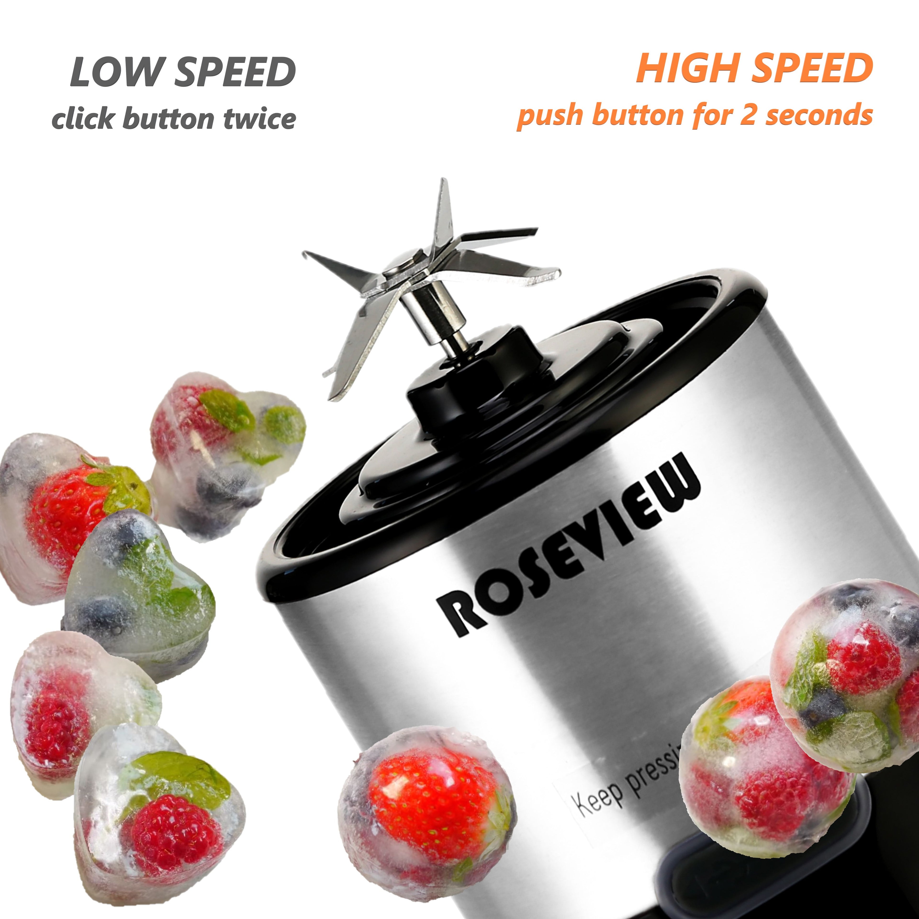Portable Smoothie Blender, USB Rechargeable Personal Blender for Shakes &amp; Smoothies, 15oz Travel Mini Juicer Cup