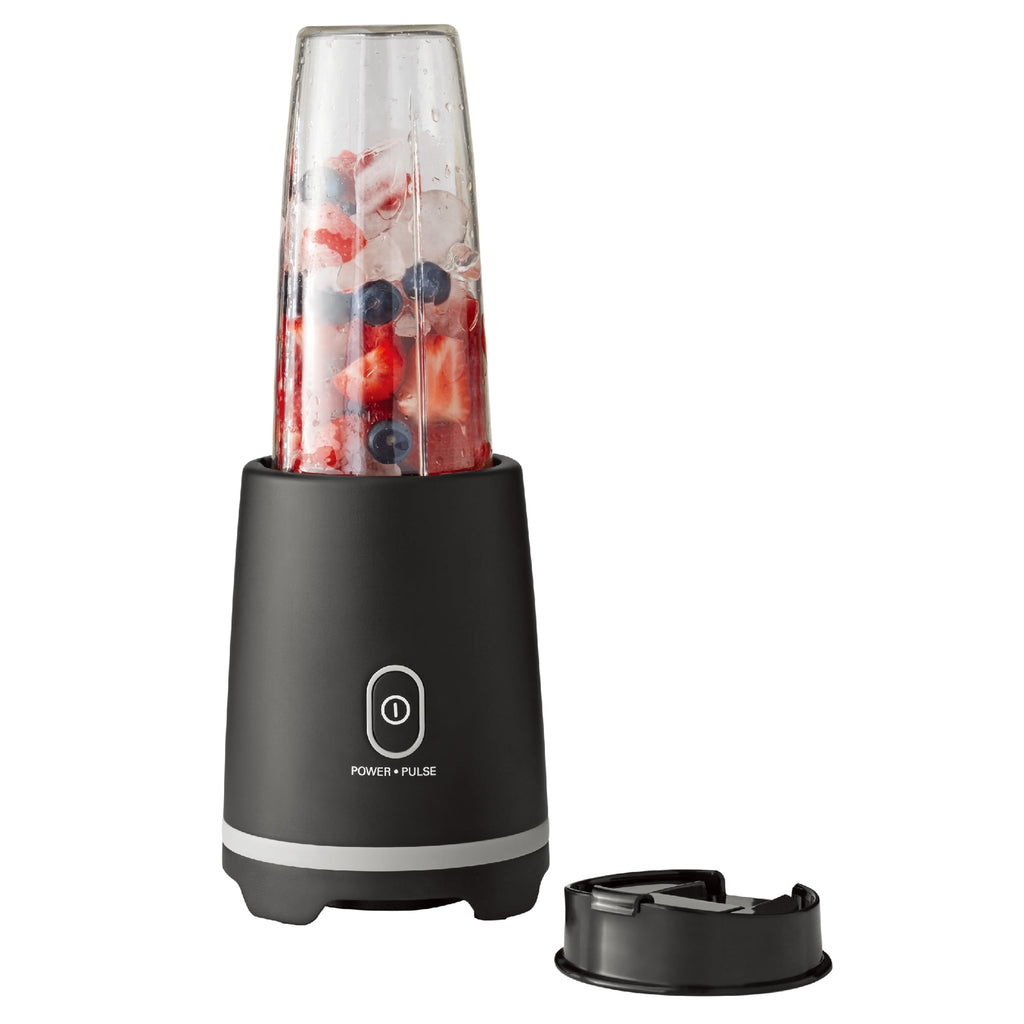 Black Single-Serve Blender with 1 Travel Lid, 16 oz, New