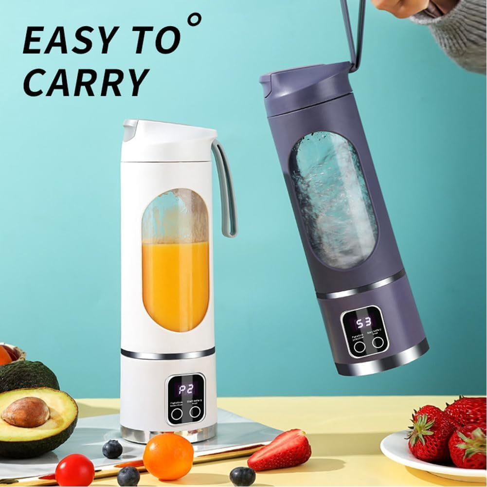 Digital Display Juicer, Digital Multimode Juicer Blender, Portable USB Rechargeable Juice Blender for Smoothies Liquid Diet, Shakes
