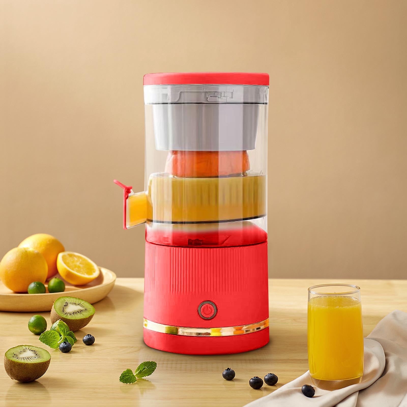 Automatic Separation Juicer, Portable Rechargeable Juicer, USB Charging, Multifunctional Juicing, Motor, abs, for Vegetables and Fruits, Easy Clean, 11.2x13.8x23.8cm