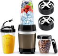 Blender for Smoothies, 1200W Smoothie Blender for Ices Crushing, Blenders with (2) 6-Fin , Personal Blenders for Kitchen with 23oz, 32oz, 37oz Easy Go Cups for Juices, 1200W, Brown