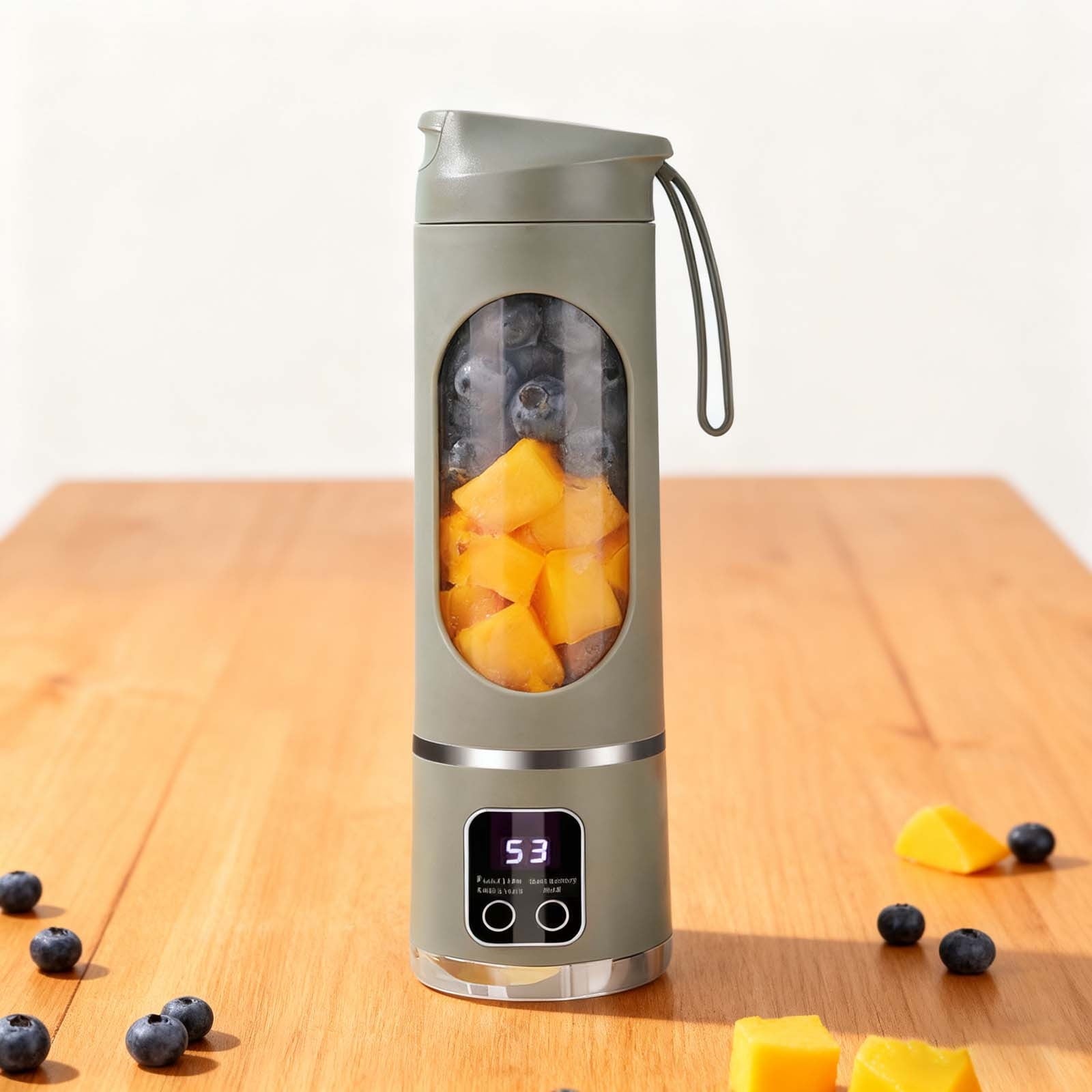 Digital Multimode Juicer 450ml Portable Digital Display Juicer Mini Juice Cup With 12 Stainless Steel Smart LED Display For Diet