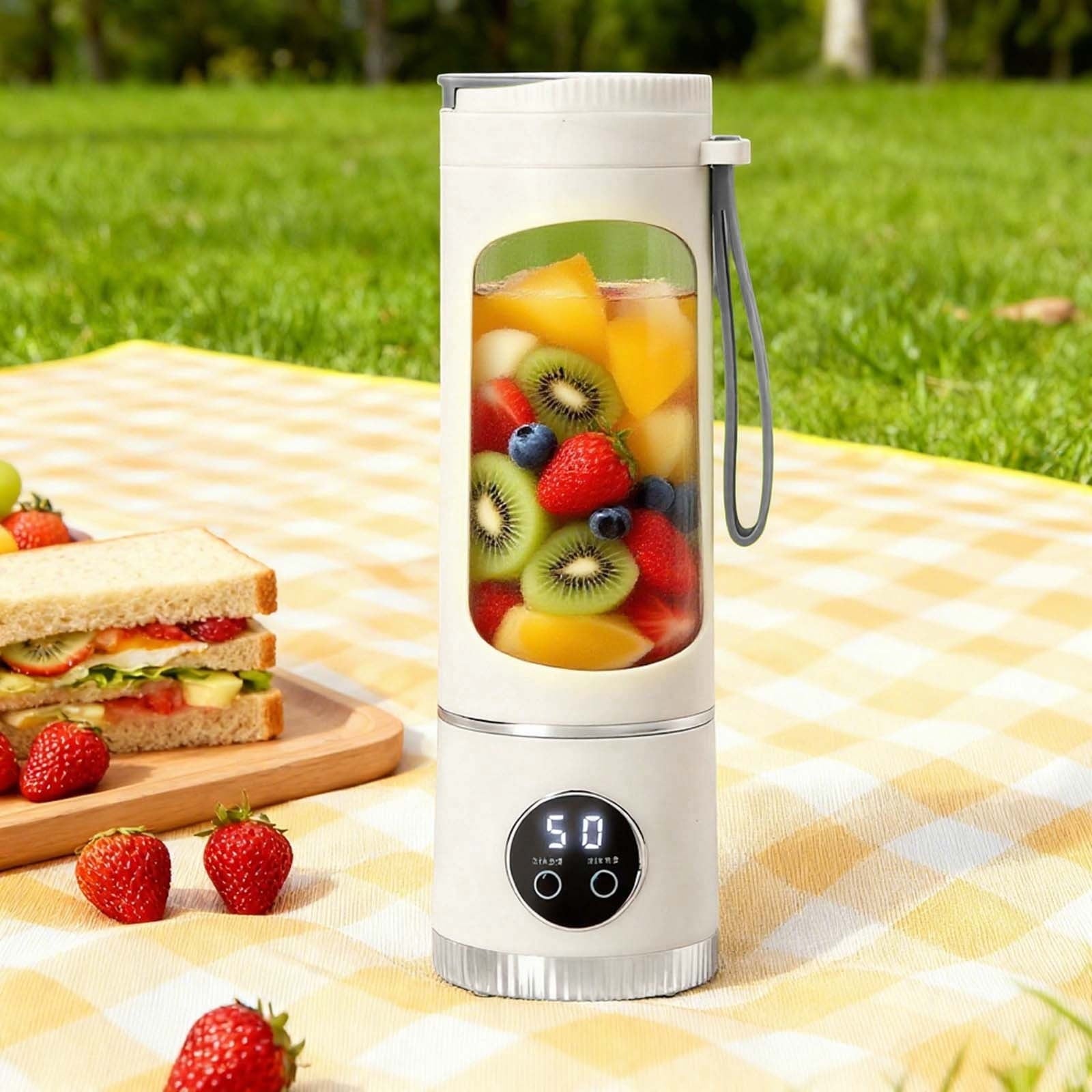 Digital Multimode Juicer 450ml Portable Digital Display Juicer Mini Juice Cup With 12 Stainless Steel Smart LED Display For Diet