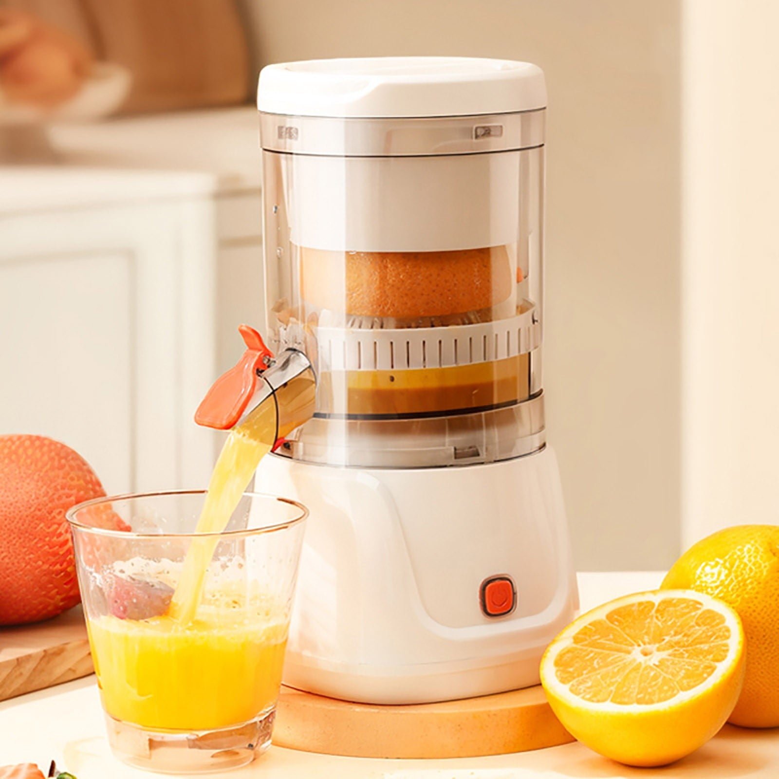 Electric Juicer Extractor | Portable Multi-Function Household Orange Fruit &amp; Vegetable Juicer | 0.3L Capacity | High Torque Motor | Separable Easy Clean | Non-Slip Base | 1300mAh Battery | Fresh