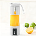 Portable Electric Juicer Cup 450ml USB Rechargeable Blender for Fresh Juice Smoothies, Kitchen Food Grinder with Stainless Steel Blades, Travel Mini Juicer