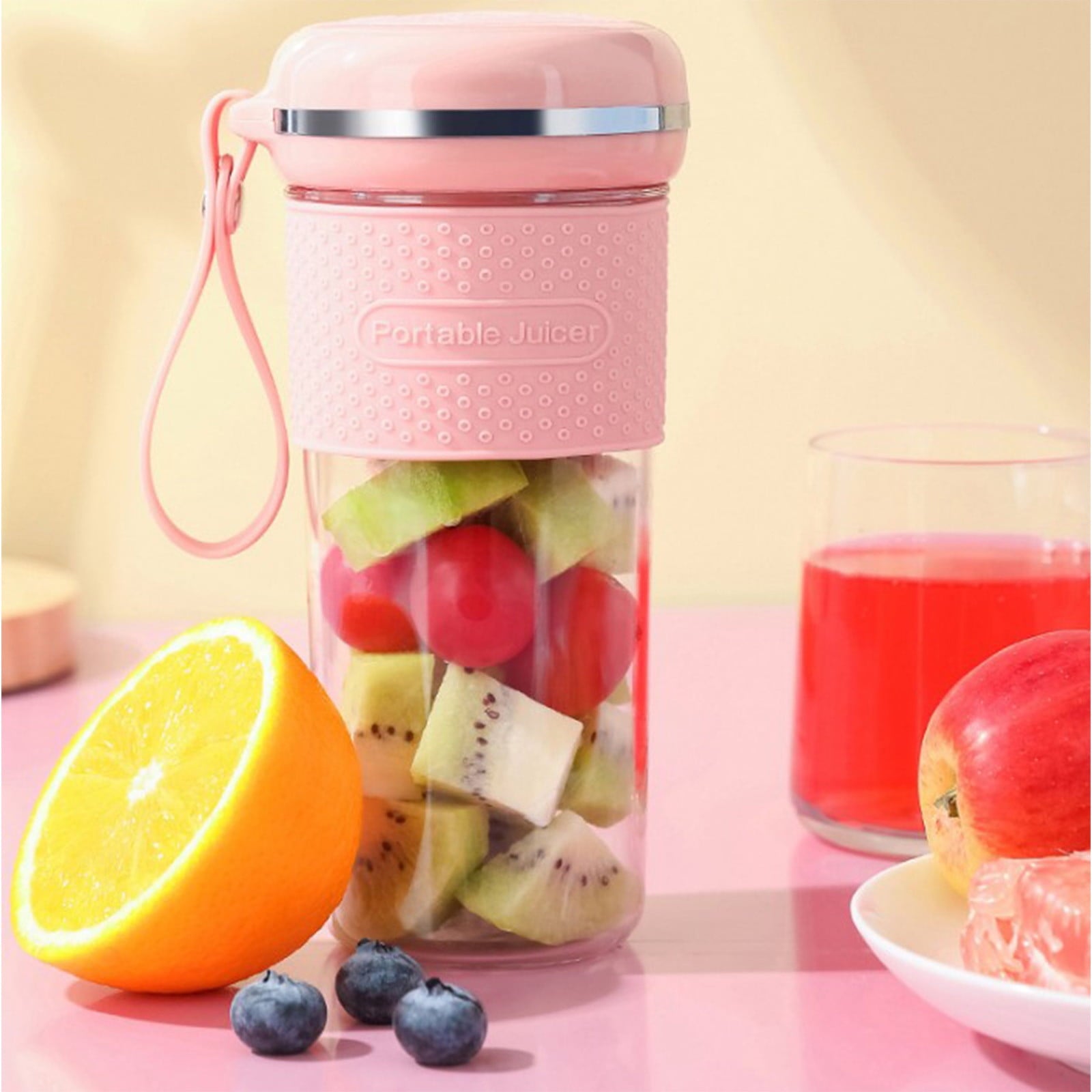 Portable Blender, Personal Size Blender for Shakes and Smoothies, Beach Blender Cup Rechargeable with Blades, Mini Fruit Juice Mixer Sport Portable Blender Rechargeable