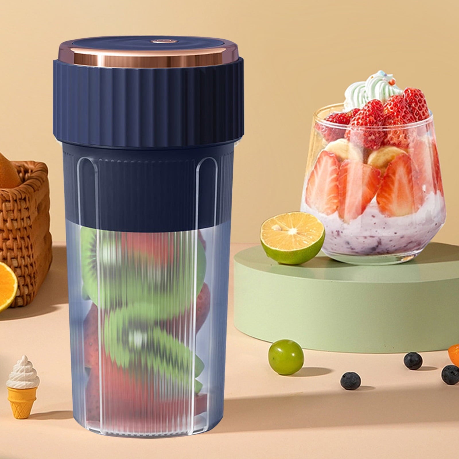 JingChun Portable Blender - Shakes, Smoothies &amp; More, Direct Drinking, Spill-Proof, Ergonomic &amp; Stylish Design, 6-Blade Blending System w/Ice-Crushing Power