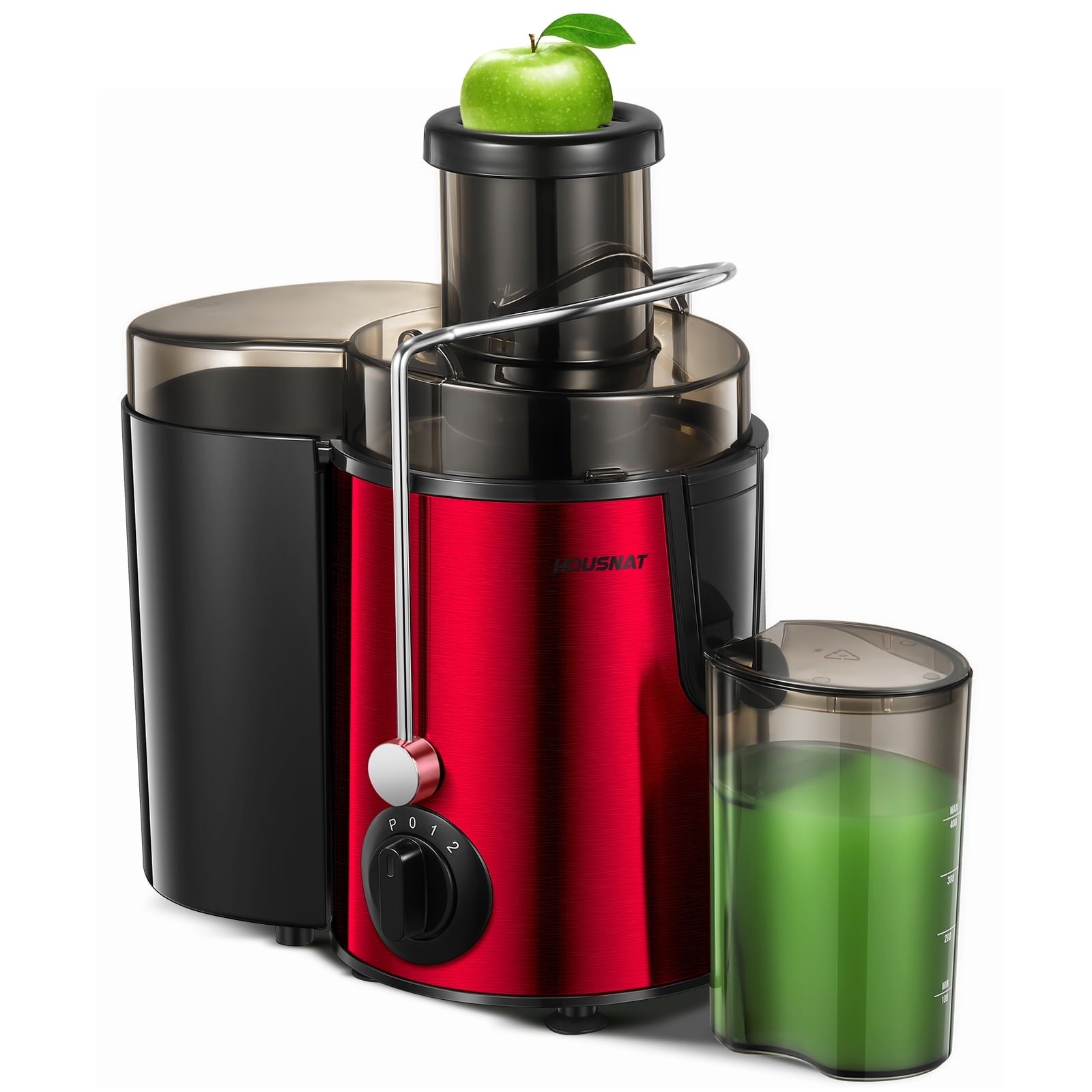 Juicer Machine Wide 3” Feed Chute Juice Extractor Easy to Clean, Pulse Function and 3-Speed Control, Anti-Drip, Silver