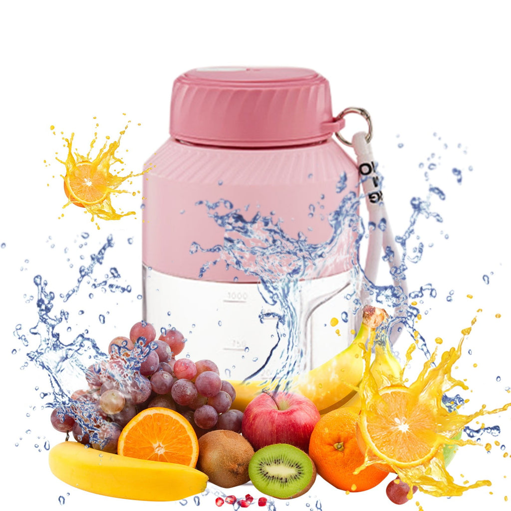 Portable Blender with USB Charging - 10-Blade High-Speed Juicer for Shakes and Slushies, 1000ml Capacity, Ideal for Travel and Outdoor Use