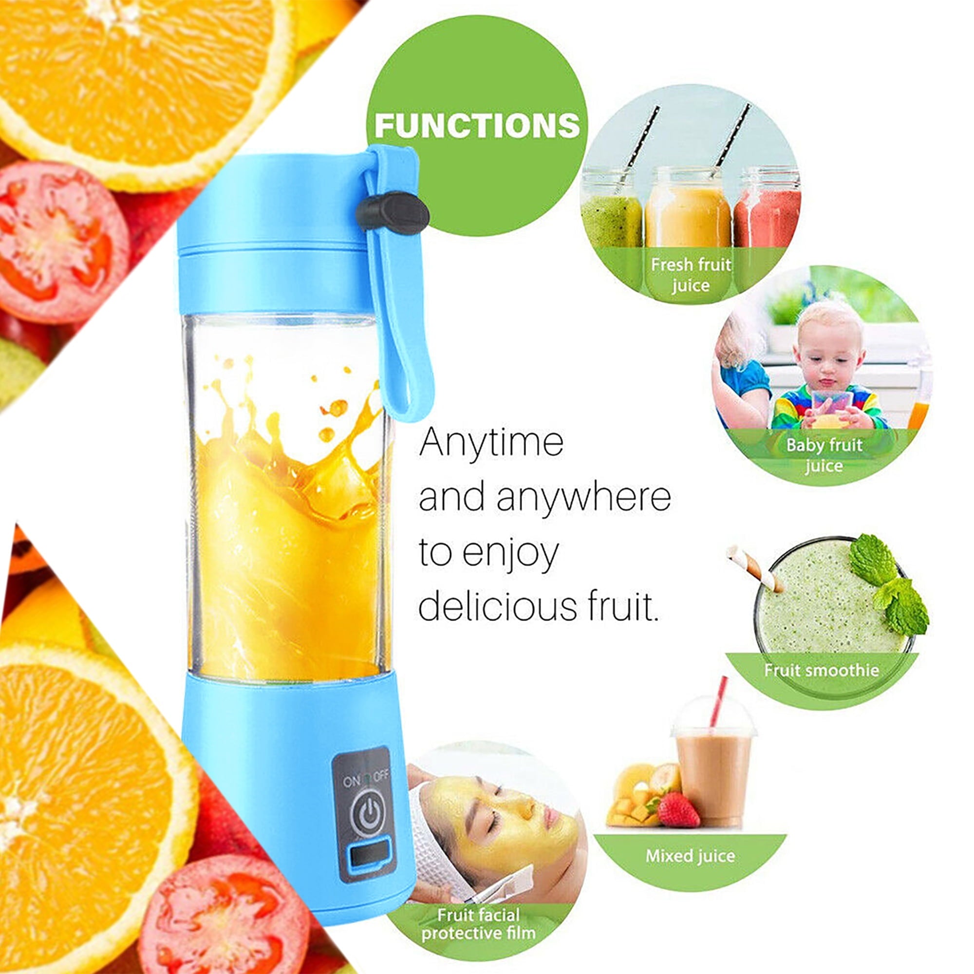 Mini Blender Portable Personal Blender USB Rechargeable Smoothie Blender For Shakes Smoothies, Household Mixer Blender For Fruit Juicer Orange Vegetable Carrots Juicer,4 Colors