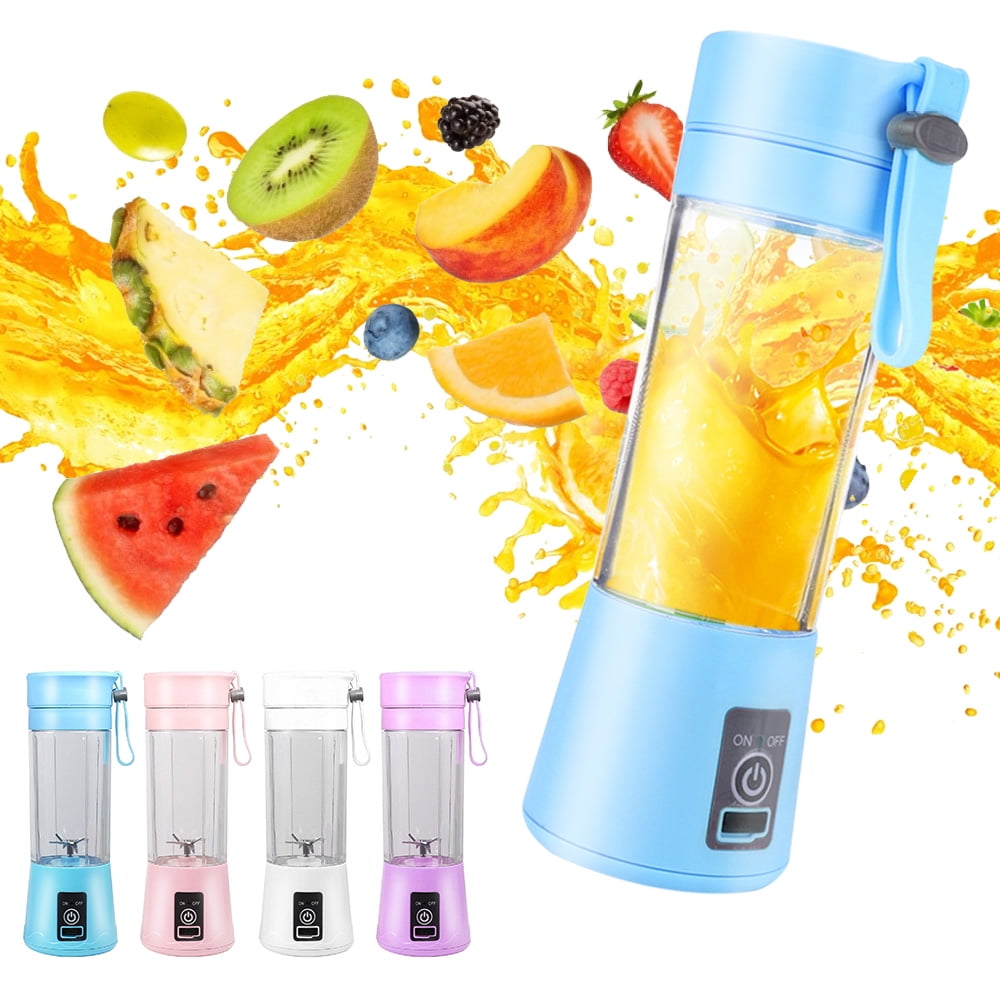 Mini Fruit Juicer Cup,Personal Small Electric Juice Mixer Machine with USB Rechargeable 2200mAh Battery Powered,Purple