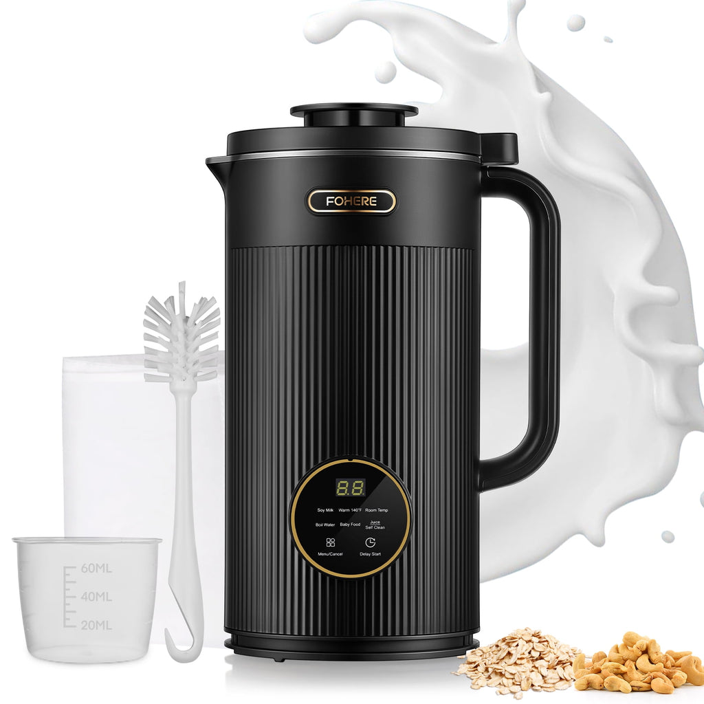 Nut Milk Machines 35oz Automatic Maker, 800W Homemade Plant Milk, Oat, Soy, Juice and Free-Dairy Drinks, With Delay Start/Self-Clean/Keep Warm/Boil