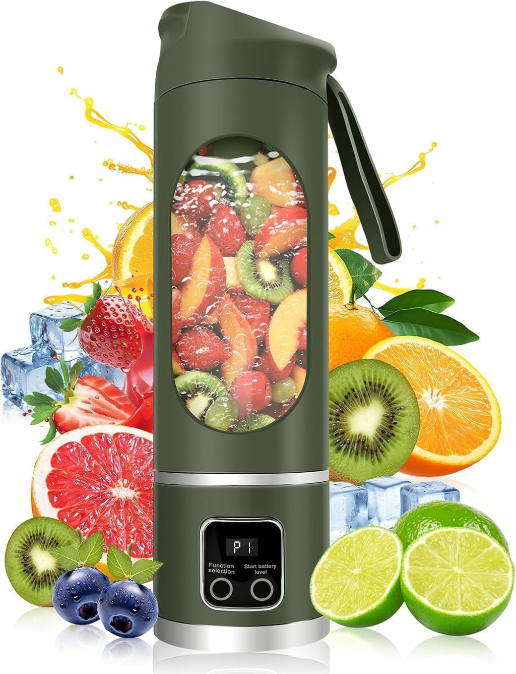 ® Portable Blender 16oz/500ml for Juices &amp; Smoothies with 12 Stainless Steel Blades | USB Rechargable &amp; 3 Levels Multi-Speed Control | 50W Powered fusion Portable Blender