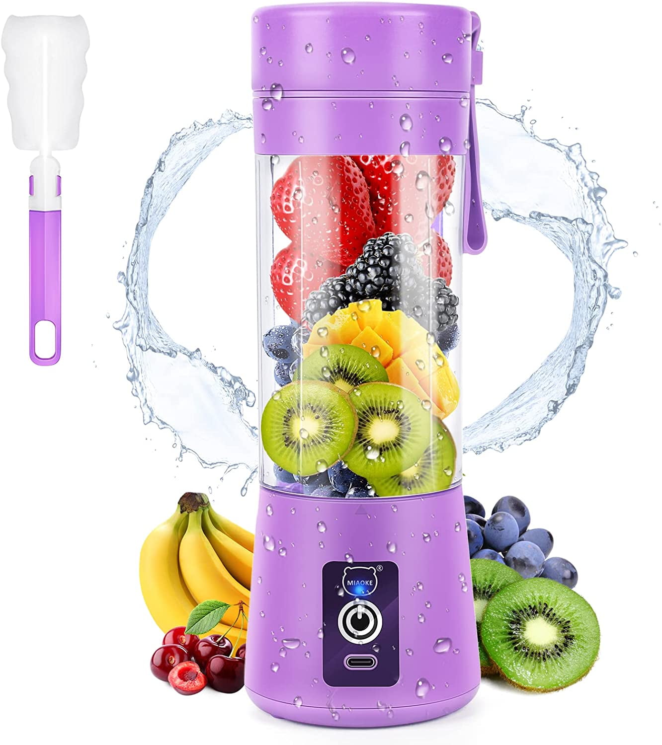 Portable Blender, Personal Mini Juice, USB Rcharable Juicer Cup with Six Blades in 3D, Smoothie Blender Home/Office/Outdoors