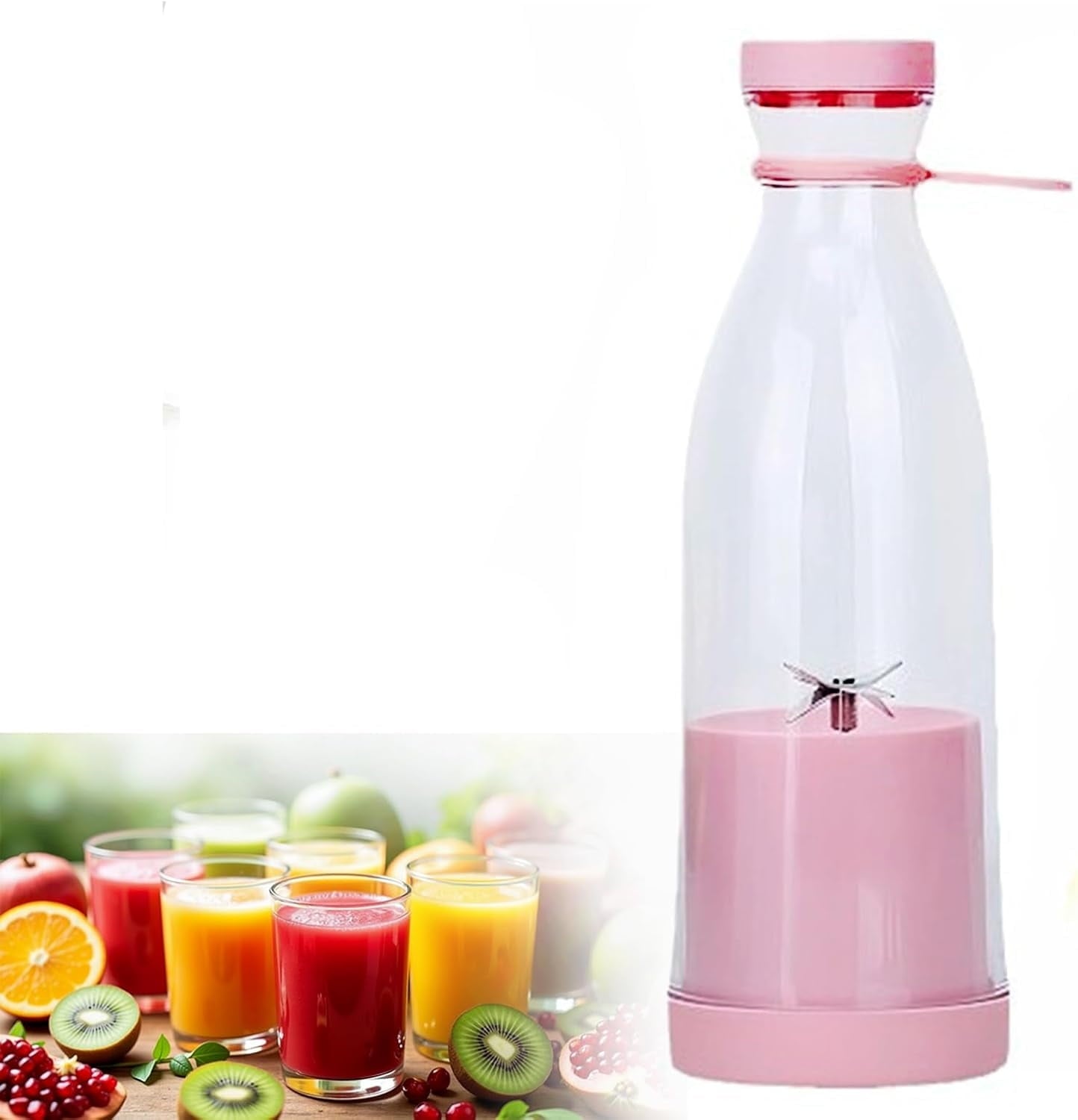 Portable Blender, Portable Fruit Blenders, 2-In-1 Juice Blender With Durable Stainless Steel Blades, Used To Stir Smoothies To Make Fruit Salads And Juices