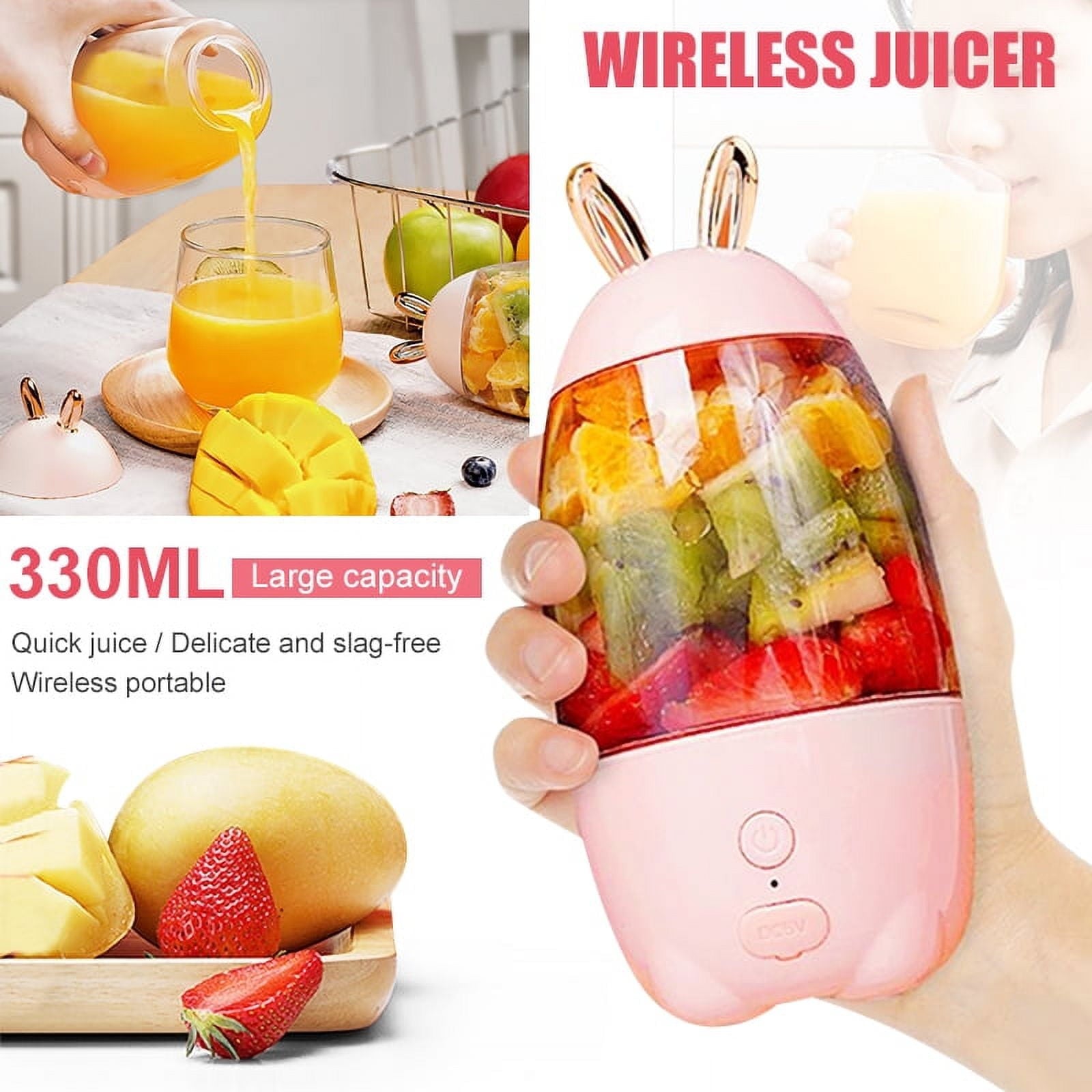 Portable Blender, Smoothies Blender, Mini Blender Single Serve 400ml USB Rechargeable Blender, Small Juice Mixer Portable Juicer for Home, Travel &amp; Gym(Pink)
