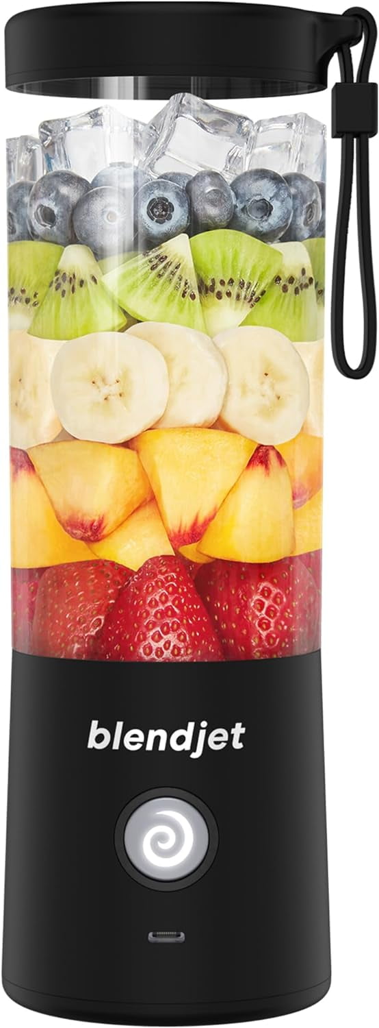 Portable Blender for Smoothies &amp; Shakes - 16oz Cordless Personal &amp; Small Blender, USB-C Rechargeable &amp; Self Cleaning - Quiet Mini Travel Blender with Stainless Steel Blade (Black)