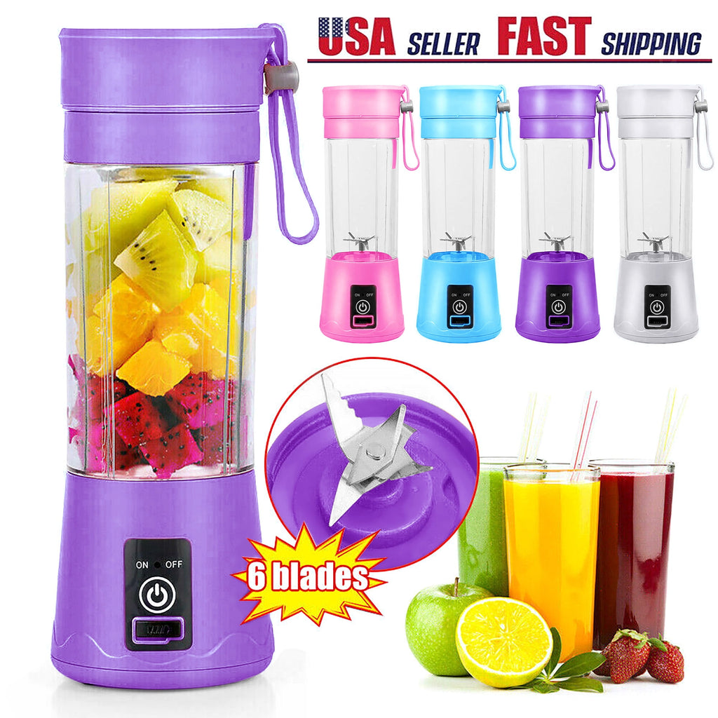 Portable Personal Blender Mini Blender Household Mixer Fruit Juicer ,Smoothie Blender For Shakes And Smoothies,Travel Personal Blender With USB Rechargeable Batteries,6 Blades-380ml