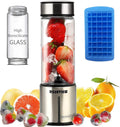 Portable Smoothie blender Glass bottle Mini USB rechargeable 2 battery Handheld Shakes blend Cup USB juicer Cordless Personal smoothies maker mixer
