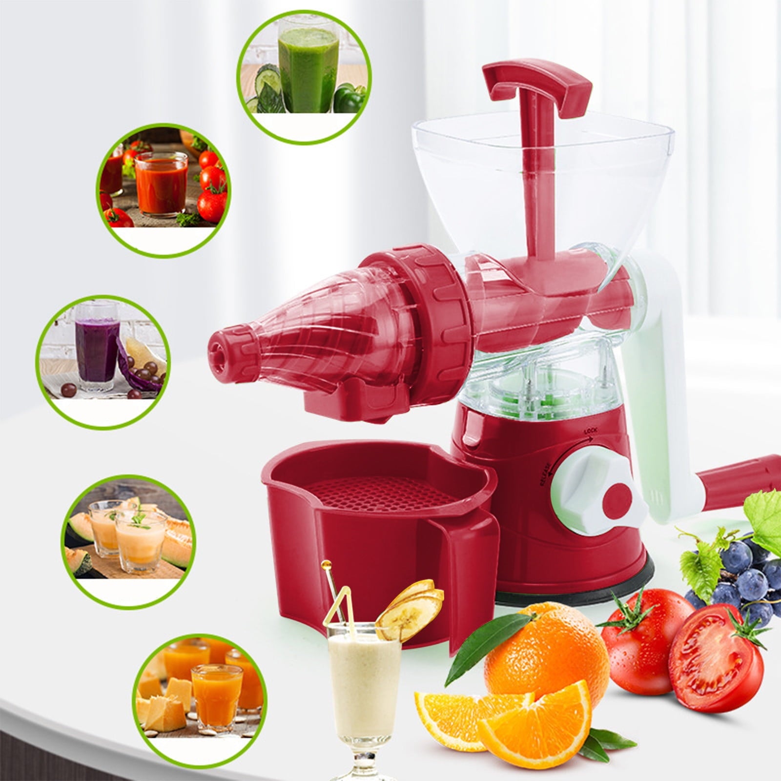 under $5 Hand Operated Juicer, Small Household Fruit Juice Squeezer, Multi-function Cold Press Juicer for Making Ice Cream Beverages, Efficient Juice Extraction Device