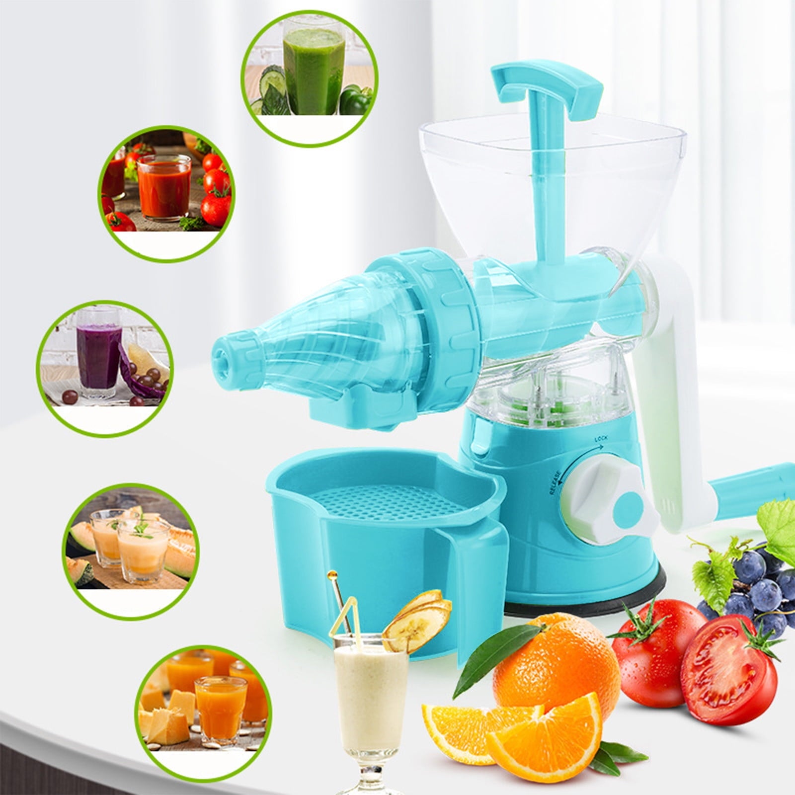 under $5 Hand Operated Juicer, Small Household Fruit Juice Squeezer, Multi-function Cold Press Juicer for Making Ice Cream Beverages, Efficient Juice Extraction Device