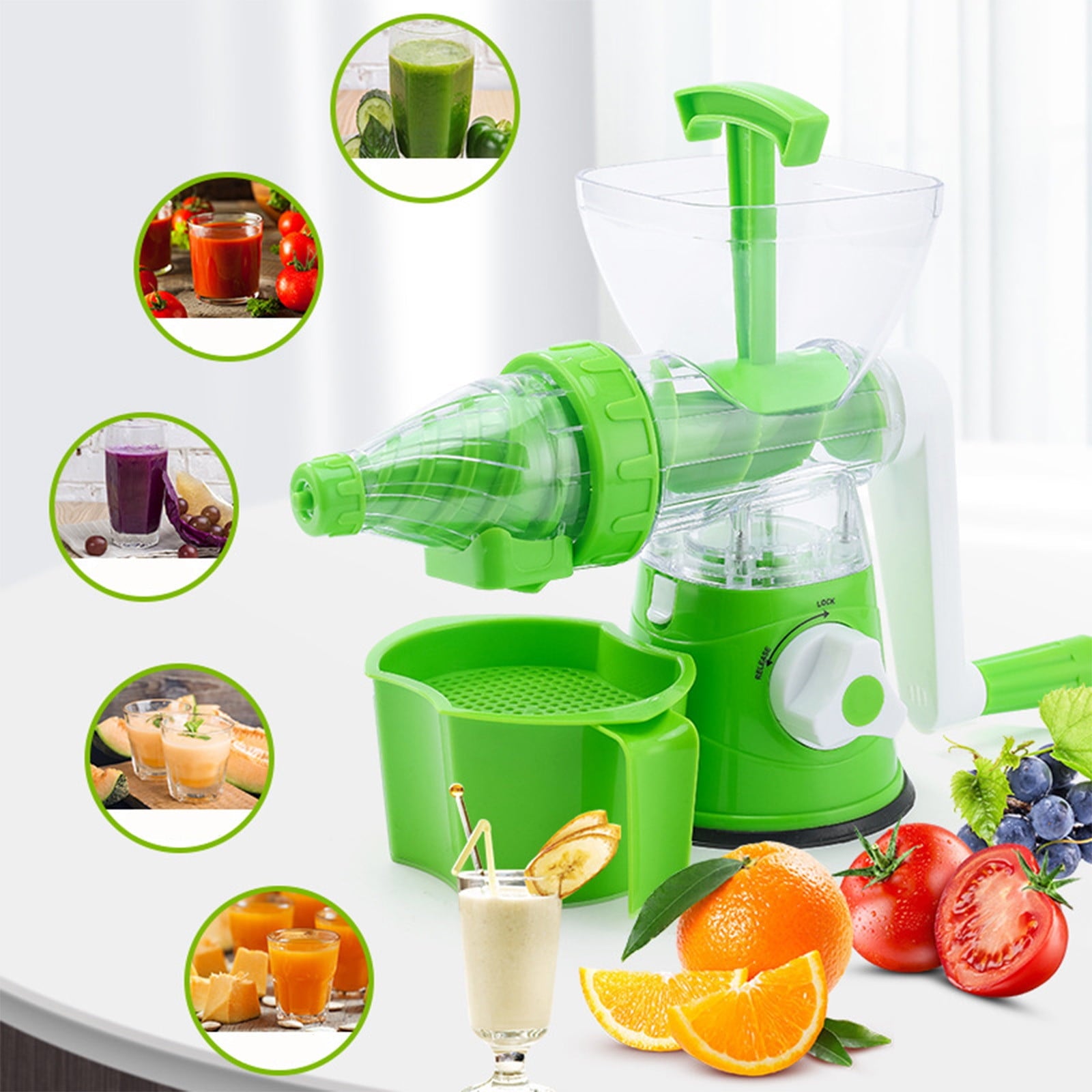 under $5 Hand Operated Juicer, Small Household Fruit Juice Squeezer, Multi-function Cold Press Juicer for Making Ice Cream Beverages, Efficient Juice Extraction Device