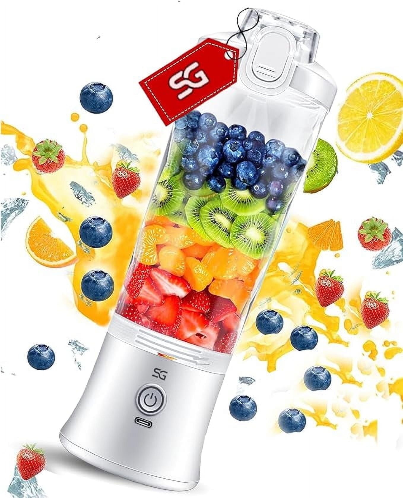 Powerful Portable Blender for Smoothies &amp; Shakes - Mini Blender with High-Torque Motor, Long-Life Battery, Leak-Proof Cup - One-Click &amp; Pulse Mode - Personal Blender for Home, Travel