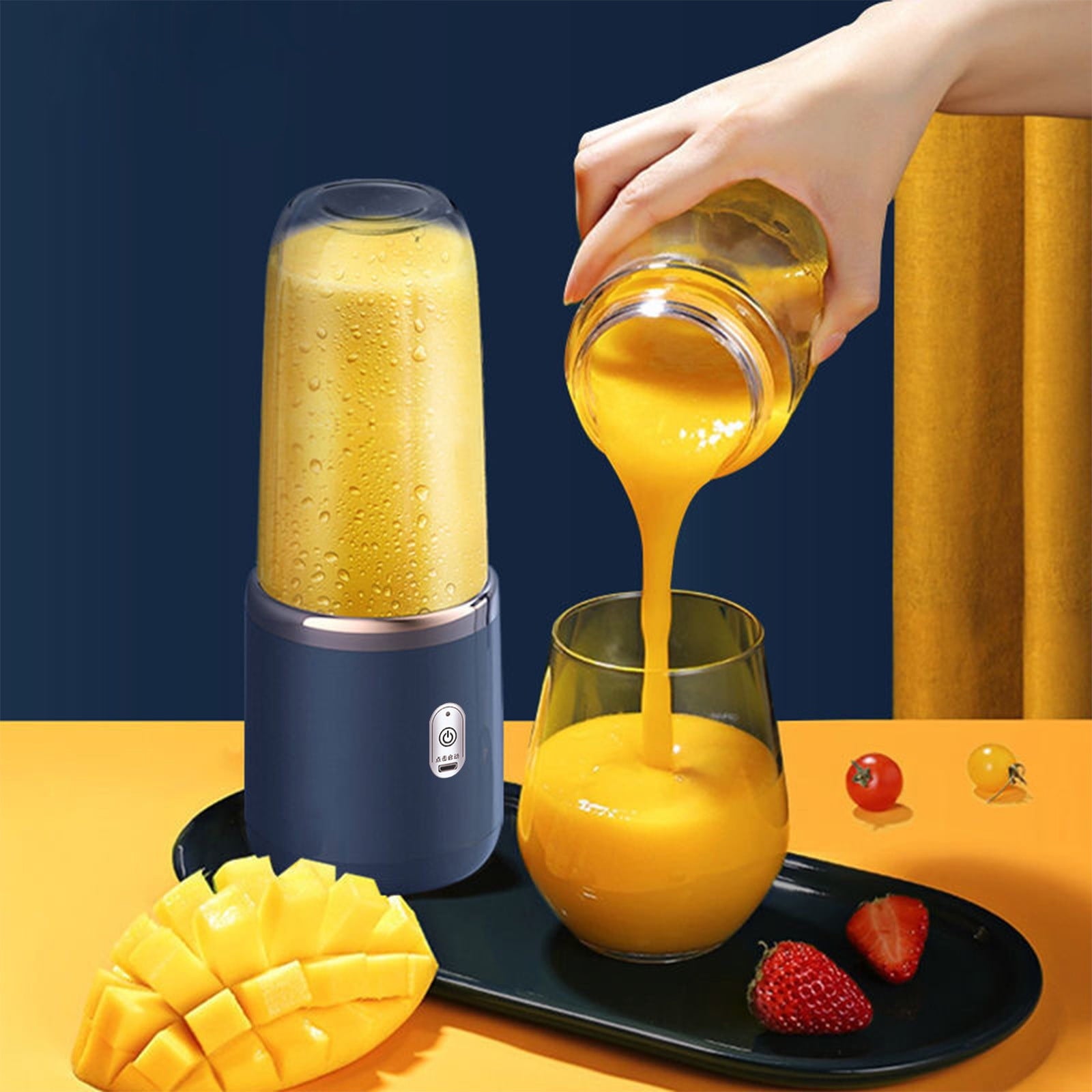 Kitchen Appliances, Blenders for Shakes and Fruit Juicer USB Rechargeable with 6 Blades Handheld Blenders for Sports Travel and Outdoors, Gifts for Her