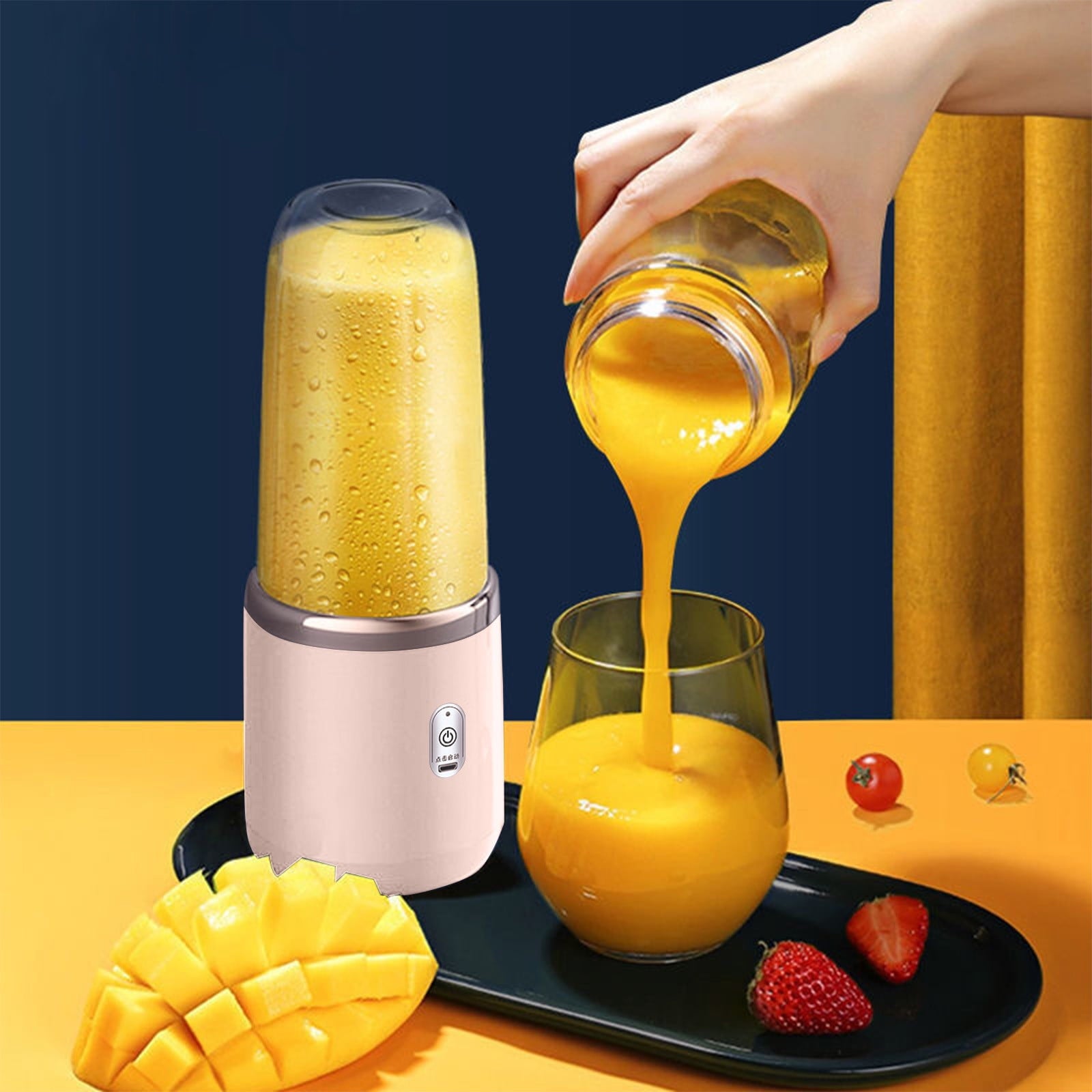 Kitchen Appliances, Blenders for Shakes and Fruit Juicer USB Rechargeable with 6 Blades Handheld Blenders for Sports Travel and Outdoors, Gifts for Her