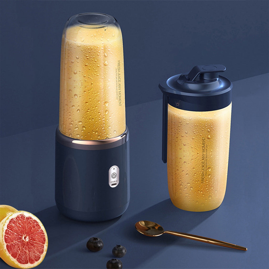 Under $5 Portable Blender, Personal Mini Juicer Cup with USB Rechargeable Battery, 400ml Smoothie Maker for Shakes Protein Drinks, 6-Blade Mixing System for Fruits Vegetables