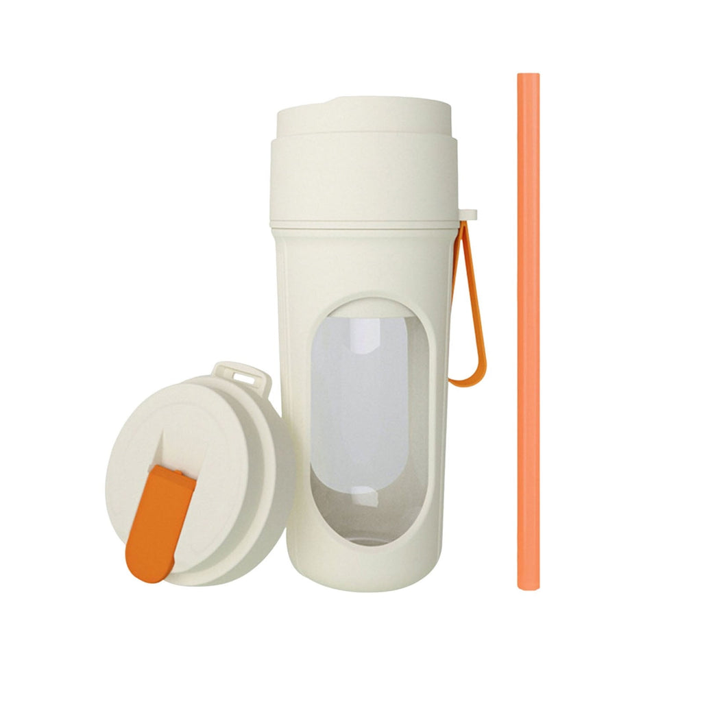 Portable Rechargeable Mini Blenders Two Lids, Travel Juicer with Straw and Stirring Function Personal Blender