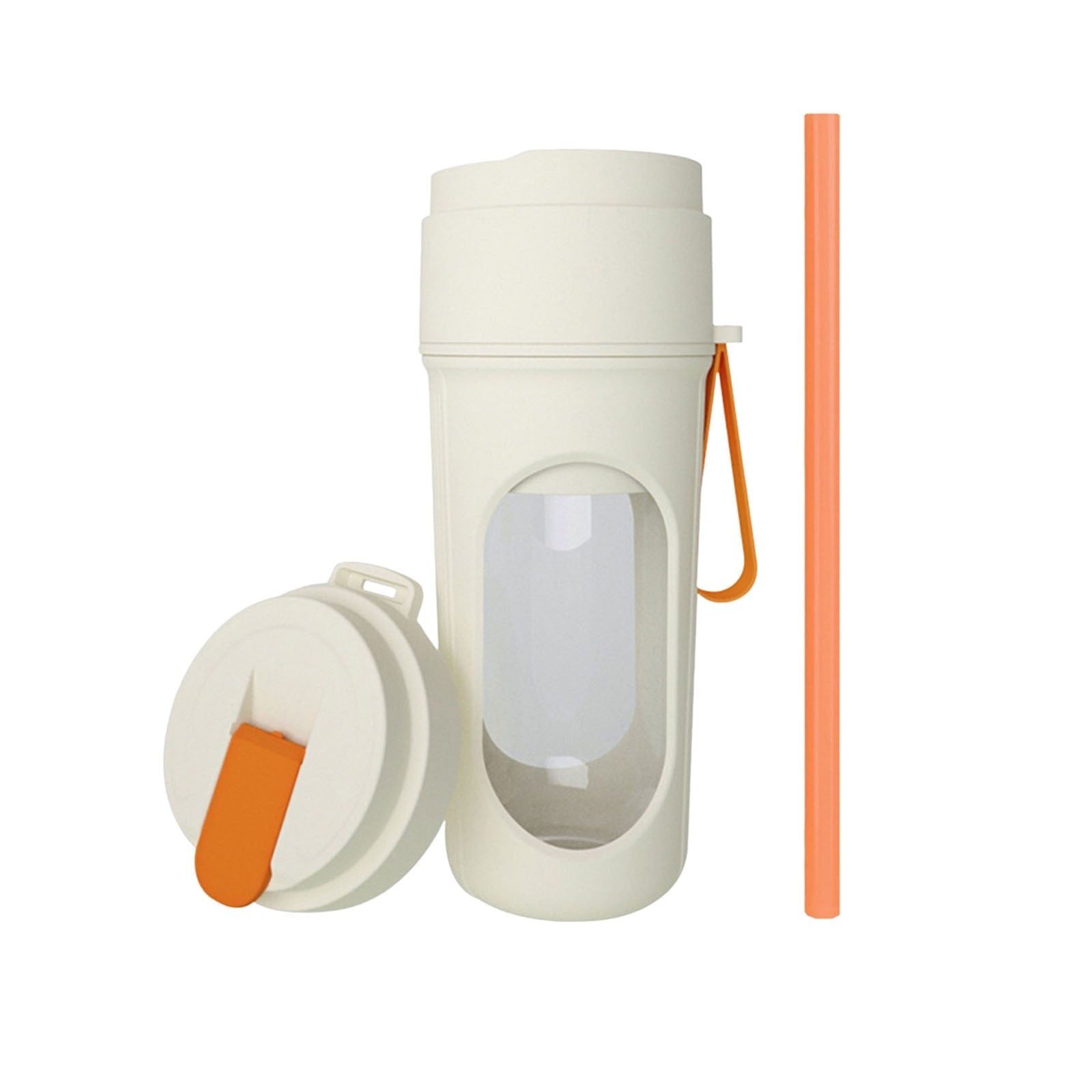 Portable Rechargeable Mini Blenders Two Lids, Travel Juicer with Straw and Stirring Function Personal Blender