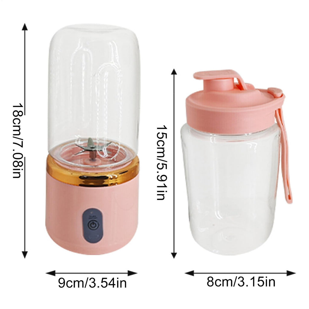 Portable Blender, Personal Blender USB Rchargeable, Mini Blender for Shakes and Smoothies, 400ML Portable Fruit Veggie Juicer Cup With 6 Blades and Travel Lid, Handheld Blender for Travel Gym Kitchen