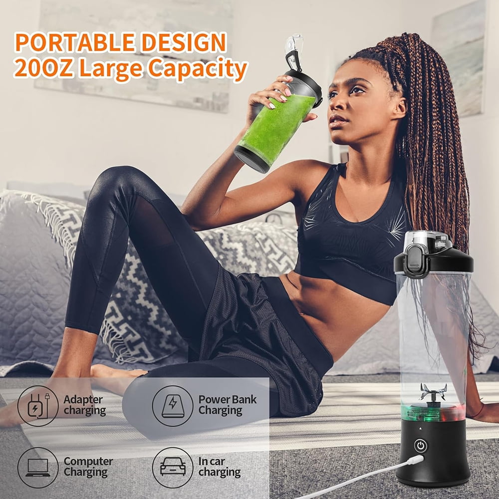 600ML Portable Large Capacity Sports And Fitness Blender Cup Straight Mouth Freshly Squeezed Juice Machine Juicing Cup