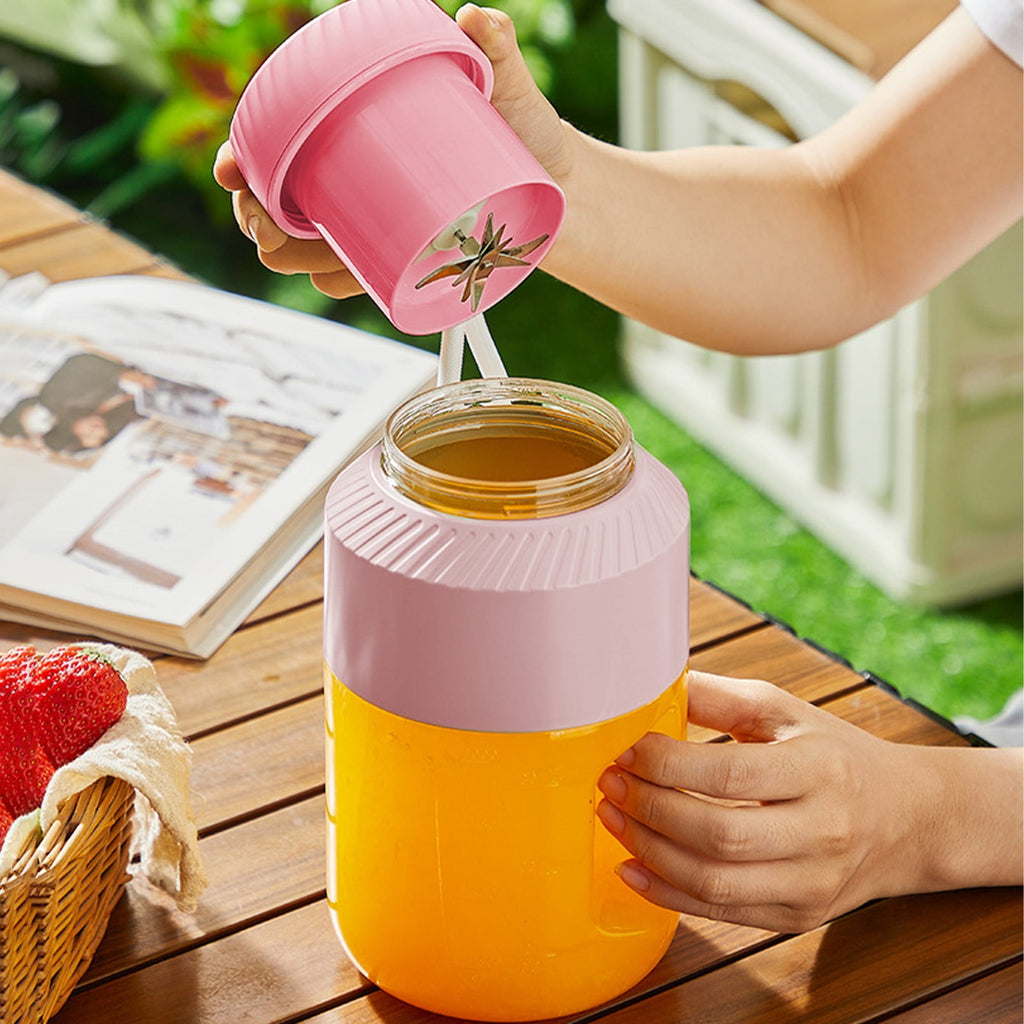 Portable Blender with USB Charging - 10-Blade High-Speed Juicer for Shakes and Slushies, 1000ml Capacity, Ideal for Travel and Outdoor Use