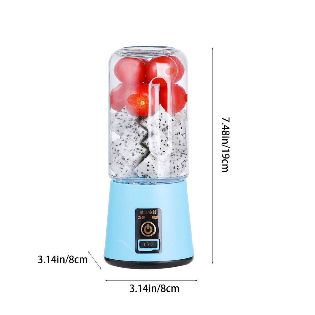 Portable USB Rechargeable Personal Blender | 400ml Mini Juicer Cup for Fruits &amp; Vegetables | 18000 RPM with 10 Stainless Steel Blades | Travel &amp; Home Use