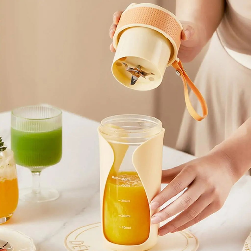 USB C Rechargeable Juicer Cup 450ml Wireless Portable Blender Cup for Juices Fruits Multifunctional Blending Bottles