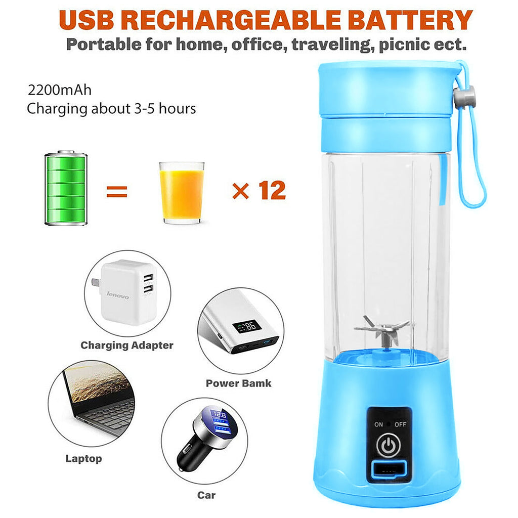 Portable Mini Blender USB Rechargeable Fruit Juice Blender,Shakes Smoothie Blender-6 Blades,Mini Travel Personal Blender,Household Mixer For Juicing Vegetables Meat Crushed Ice-Easy Clean
