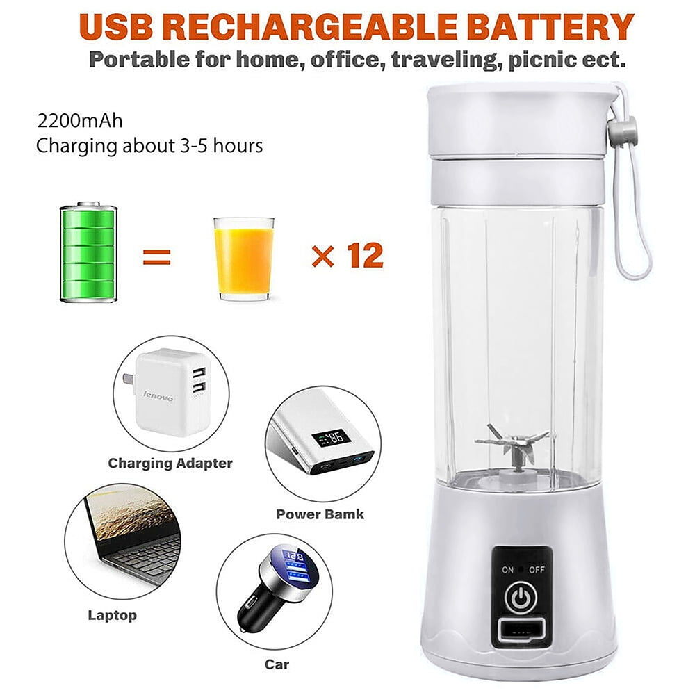 Smoothie Shake Blender with 6 Powerful Blades Portable Blender Mini Juicer for Kitchen Travel