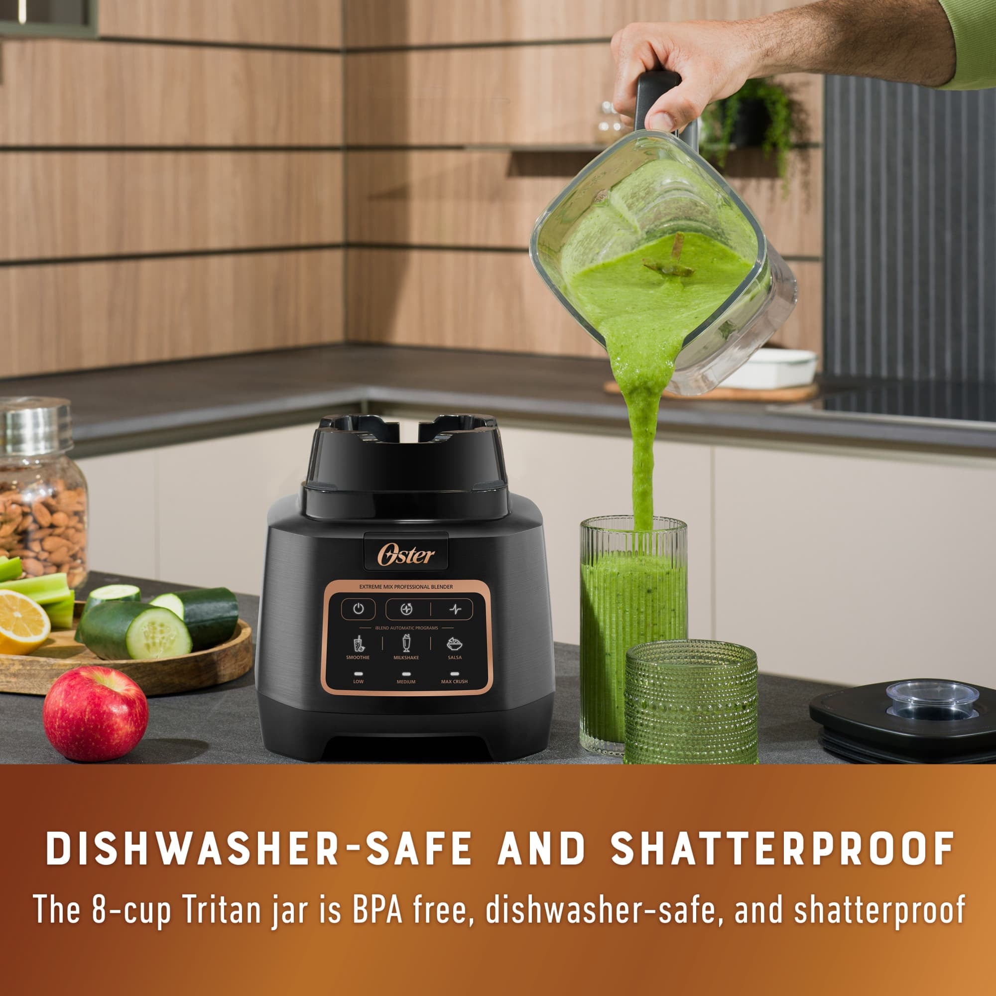 Extreme Mix Blender, 1500 Watt High Speed Blender with 10-Point Blade, 8-Cup Kitchen Blender with Auto Programs