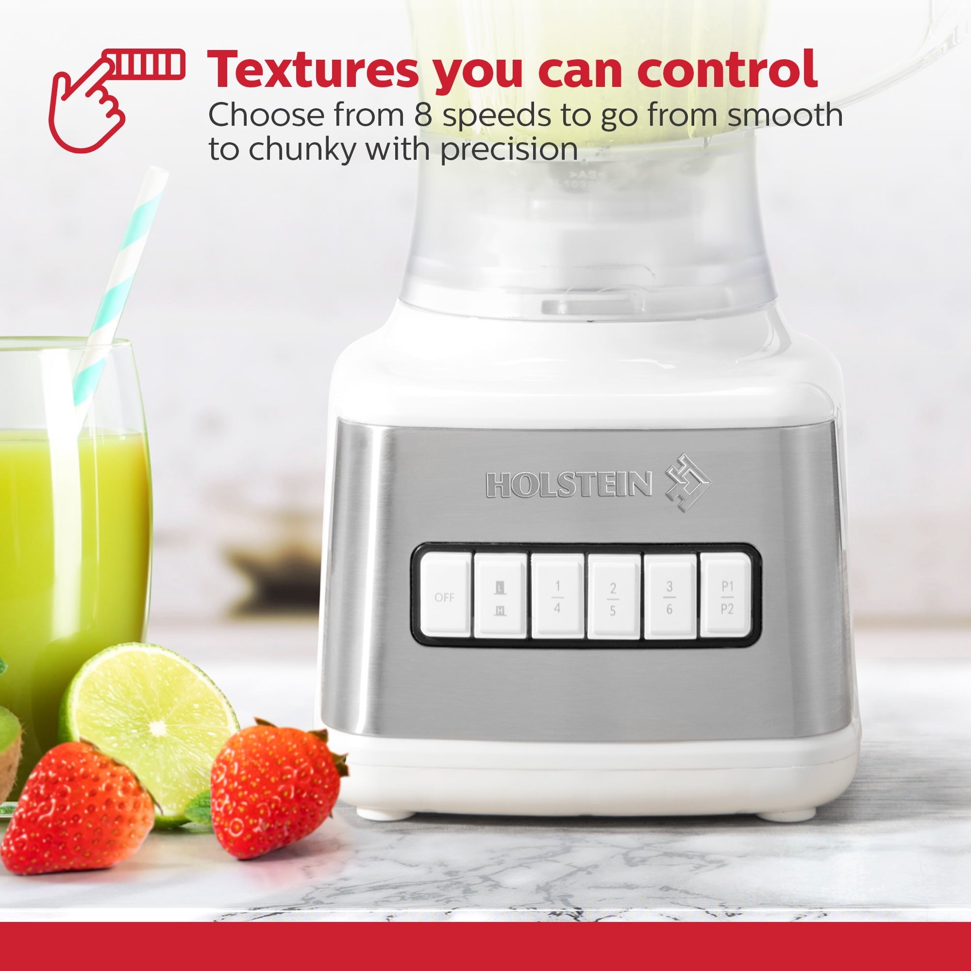 8-Speed Blender 500W Motor, 48 oz Plastic Jar, and Intuitive Controls for Effortless Blending - Elevate Your Culinary Experience Now - Kitchen Essential