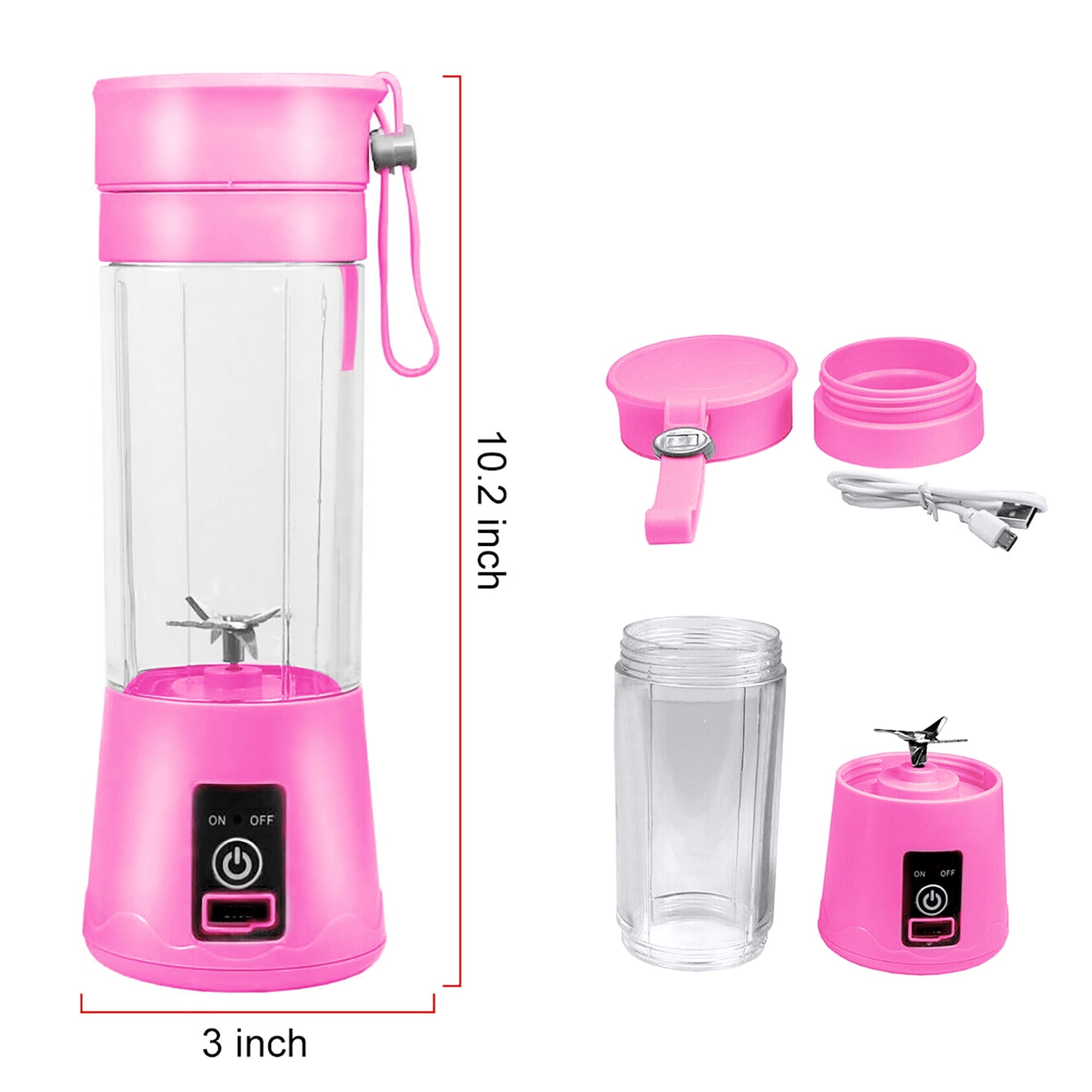 Mini Blender Portable Personal Blender USB Rechargeable Smoothie Blender For Shakes Smoothies, Household Mixer Blender For Fruit Juicer Orange Vegetable Carrots Juicer,4 Colors