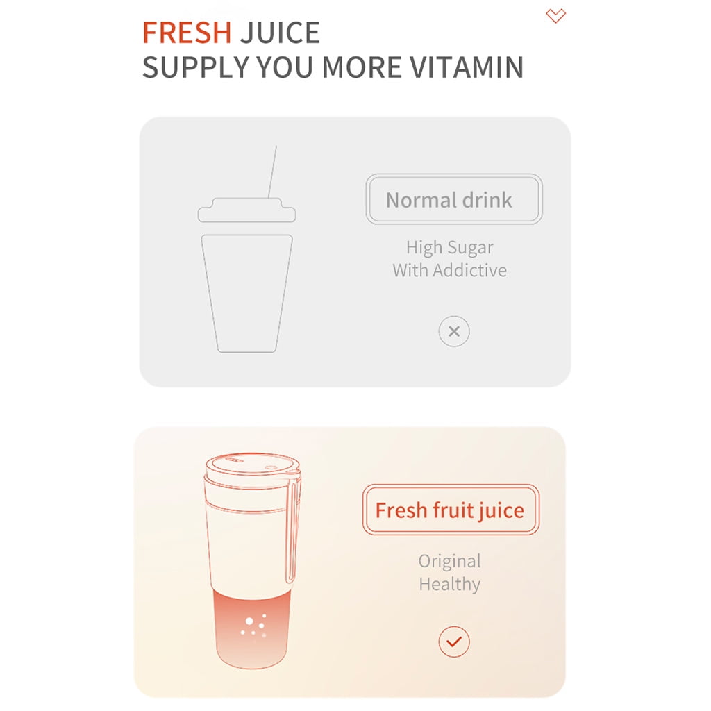300ml Blender for Shakes SmoothiesW1re1ess1200mAh Rechargeable Mini Smoothie Blender Mixer Juicer Cup for Home Office