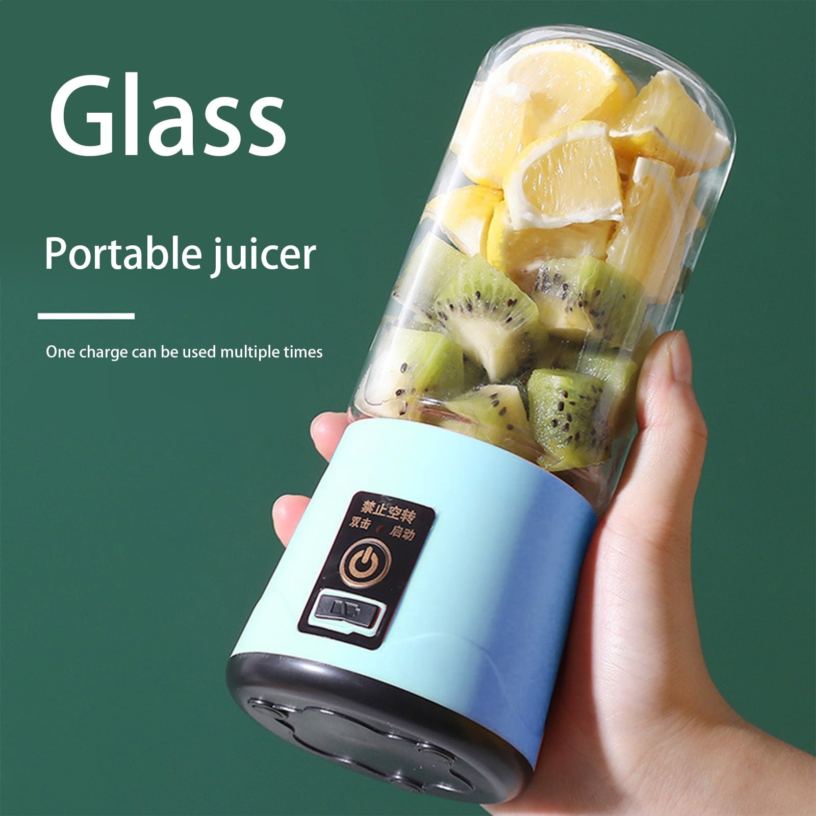 Portable USB Rechargeable Personal Blender | 400ml Mini Juicer Cup for Fruits &amp; Vegetables | 18000 RPM with 10 Stainless Steel Blades | Travel &amp; Home Use
