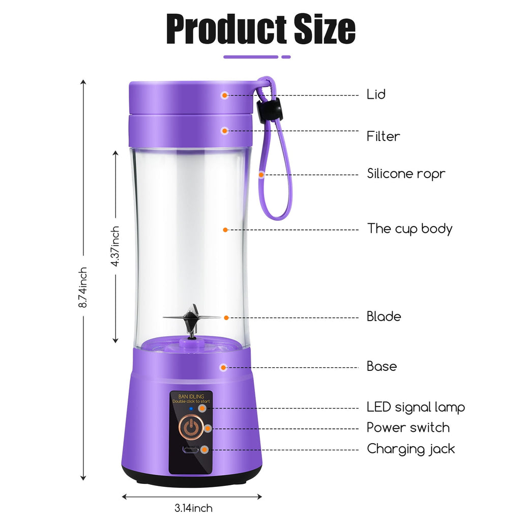 Battery Powered Blender, Purple