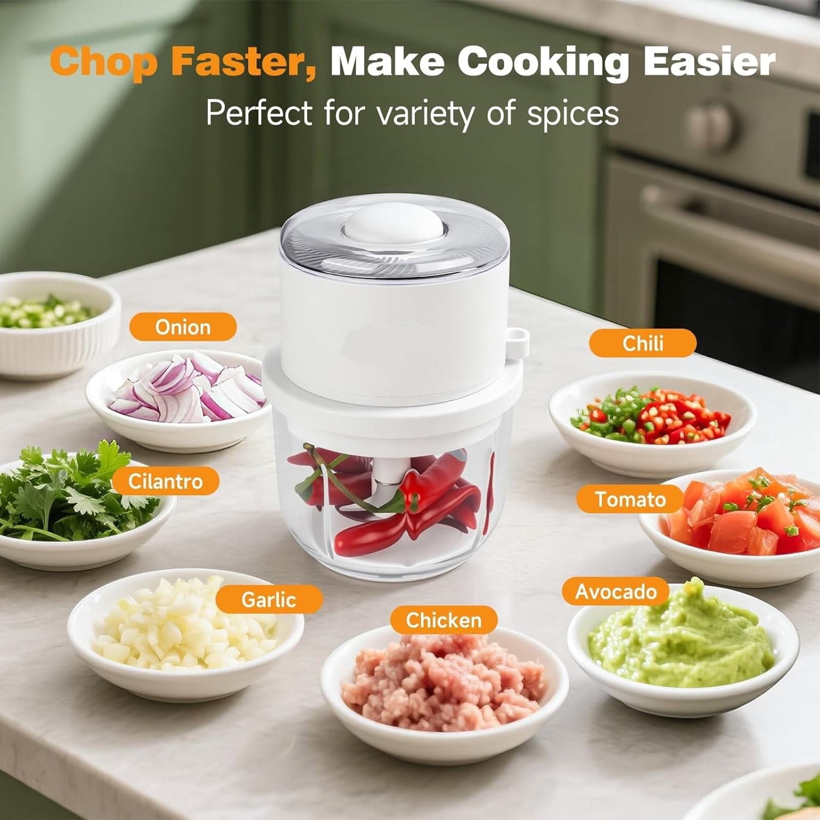 Mini Electric Food Blender 250ml – Small Portable Mixer with Powerful Motor &amp; Stainless Steel Blades, One-Click Operation, Easy to Clean, tpc Rechargeable, for Baby Food, Smoothies, Spices, Meat