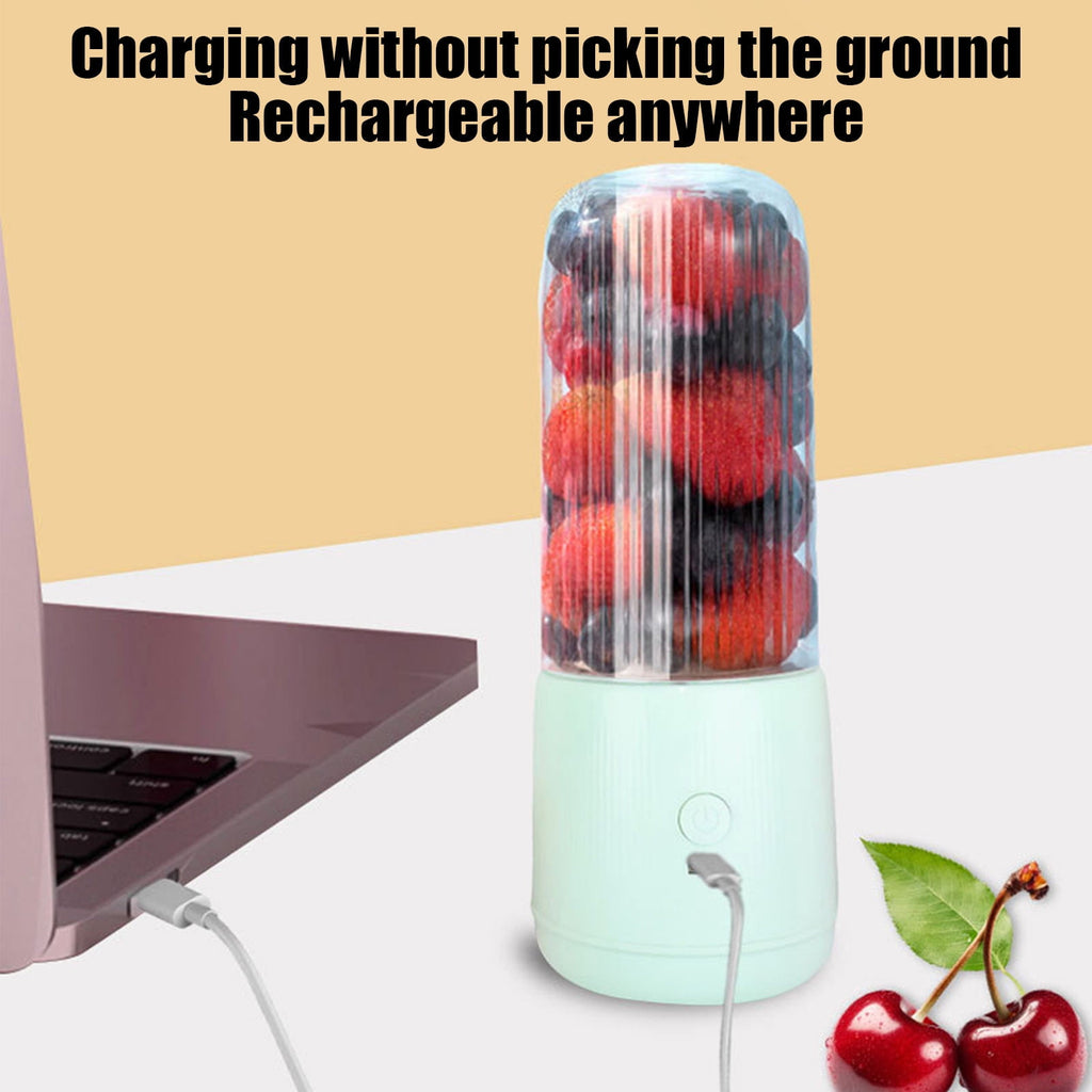 Portable Compact Blender Mini Juicer with Six Stainless Steel Blades USB Rechargeable Battery for Smoothies, Juices, Ice Cream and Shakes, Perfect for Travel Outdoor Adventures and Office Use