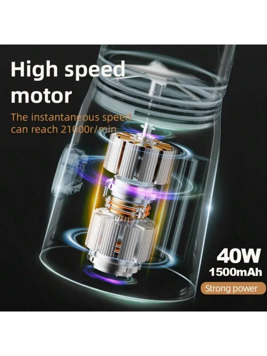 USB Rechargeable Multi-Function Juicer, 2 Mini Wireless Cups, Long Battery Life for Home Travel
