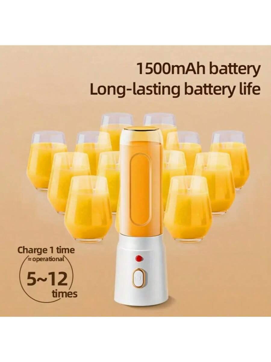 USB Rechargeable Multi-Function Juicer, 2 Mini Wireless Cups, Long Battery Life for Home Travel